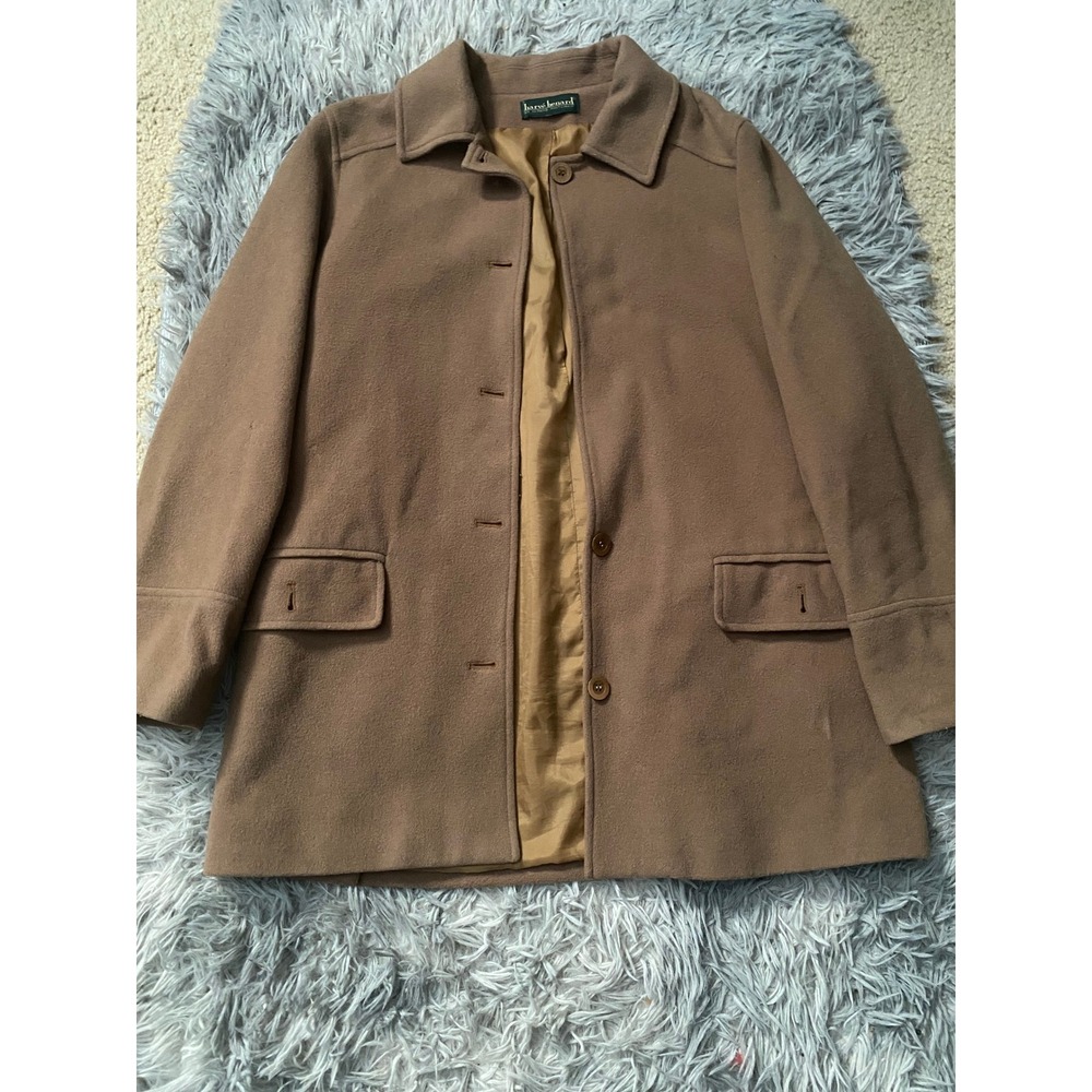 Harve Benard Wool Blend Coat Women's Small Brown Lined Button Front Jacket